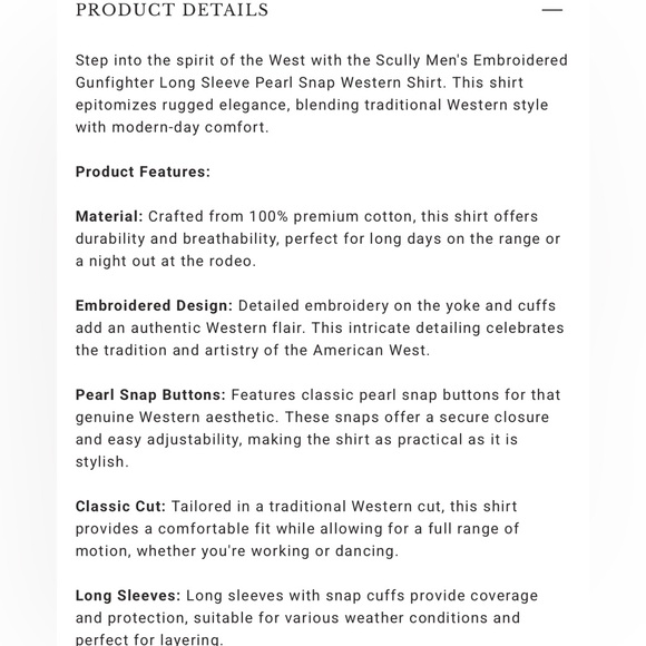 SCULLY MEN'S EMBROIDERED GUNFIGHTER LONG SLEEVE PEARL SNAP WESTERN SHIRT - Picture 5 of 11